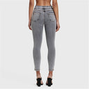 N.O.W® Denim - High Waisted - Petite Length - Grey + Yellow Stitching