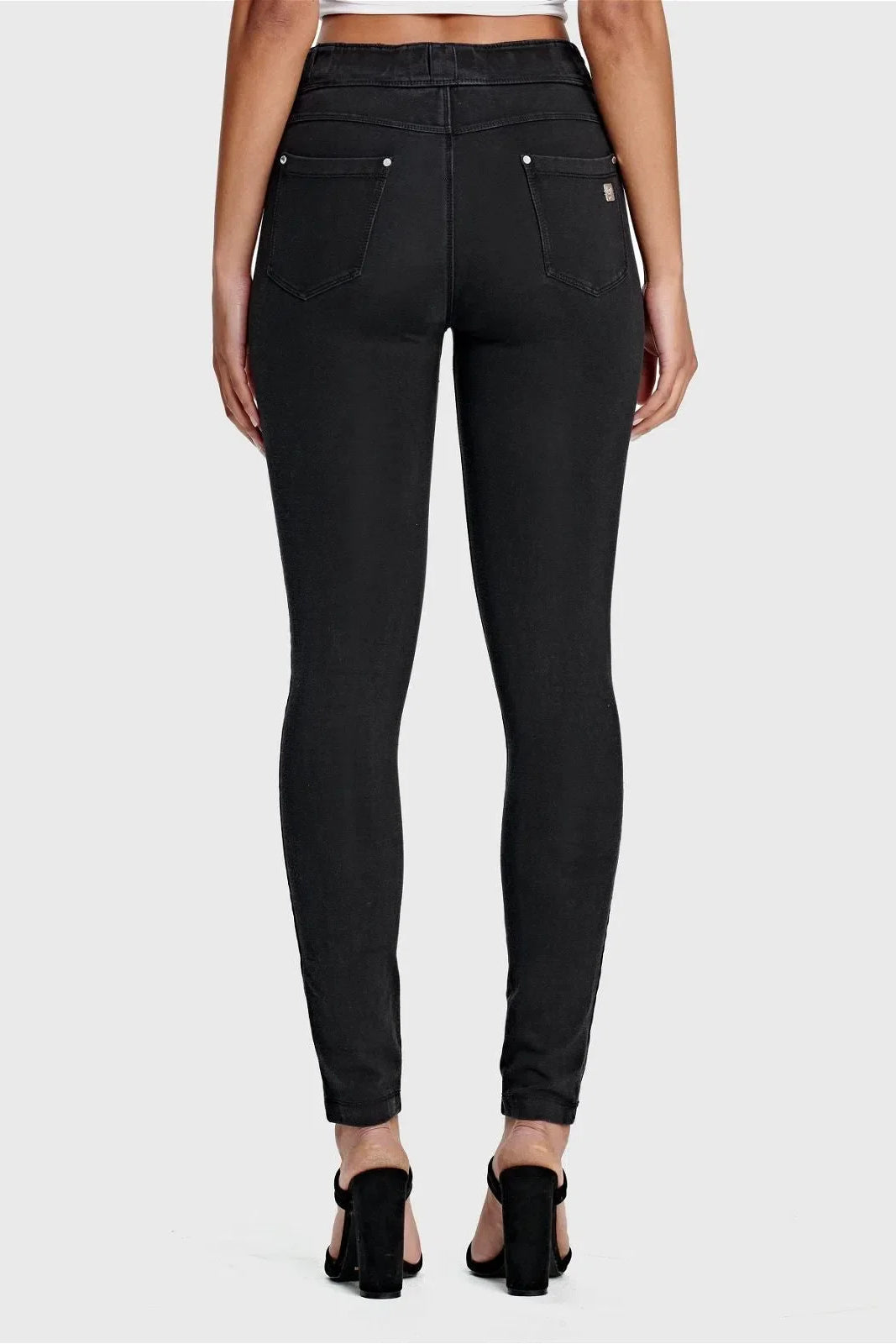 N.O.W® Denim - High Waisted - Full Length - Black + Black Stitching 3