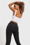 N.O.W® Denim - High Waisted - Full Length - Black + Black Stitching