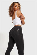 N.O.W® Denim - High Waisted - Full Length - Black + Black Stitching