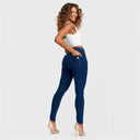 N.O.W® Denim - High Waisted - Full Length - Dark Blue + Yellow Stitching