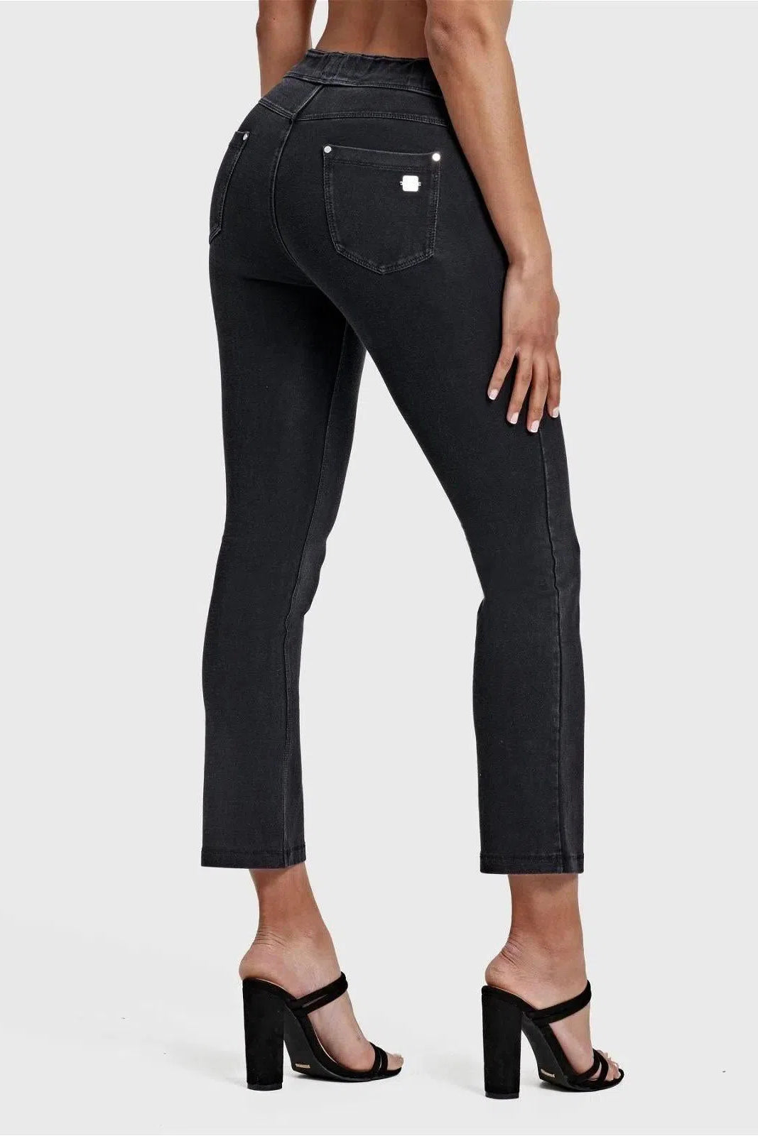 N.O.W® Denim - High Waisted - Kick Flare - Black + Black Stitching 2