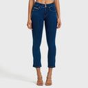 N.O.W® Denim - High Waisted - Kick Flare - Dark Blue + Yellow Stitching