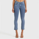 N.O.W® Denim - High Waisted - Kick Flare - Light Blue + Yellow Stitching