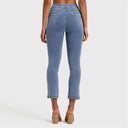 N.O.W® Denim - High Waisted - Kick Flare - Light Blue + Yellow Stitching