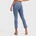 N.O.W® Denim - High Waisted - Kick Flare - Light Blue + Yellow Stitching