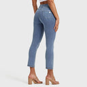 N.O.W® Denim - High Waisted - Kick Flare - Light Blue + Yellow Stitching