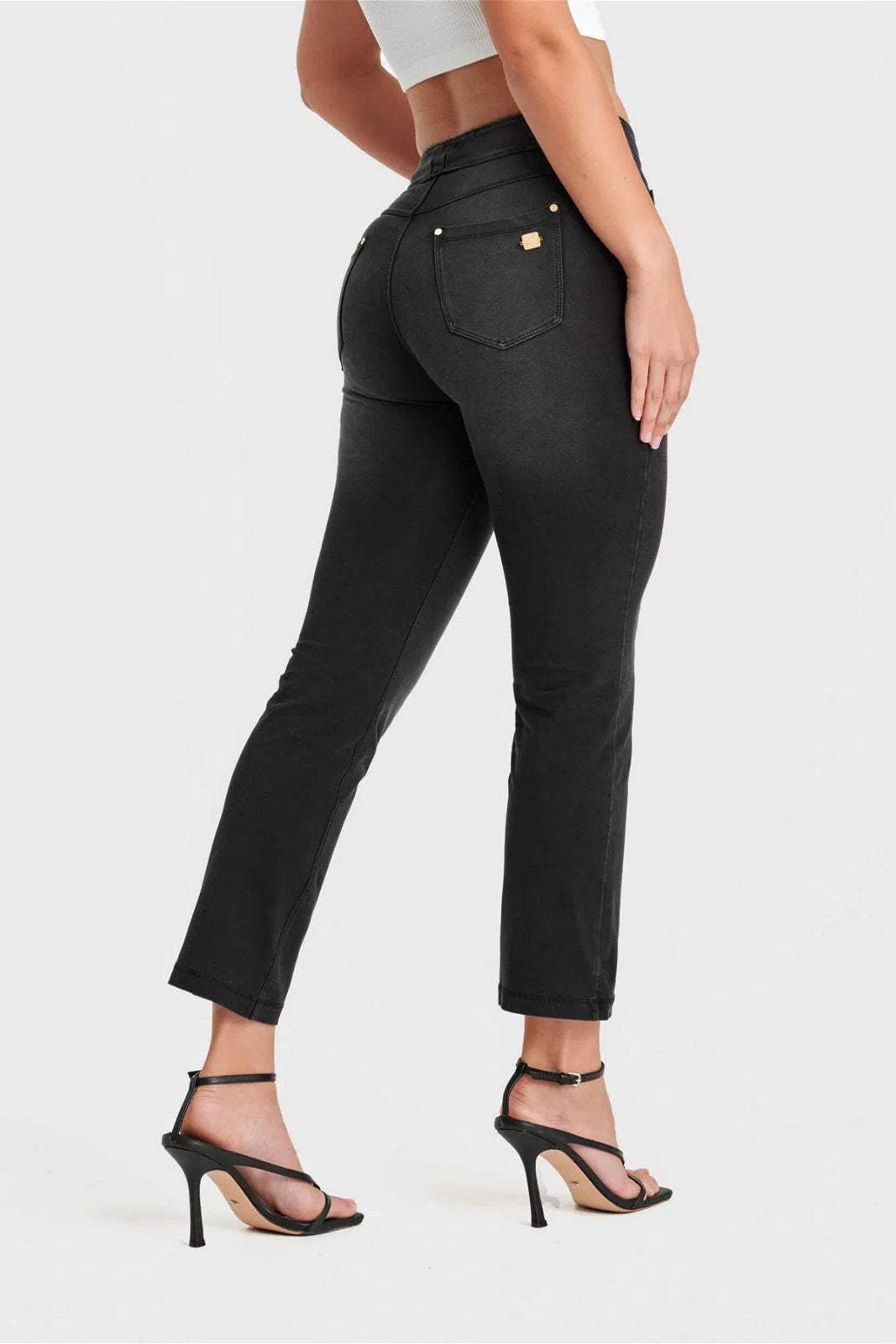 N.O.W® Denim Limited Edition - High Waisted - Kick Flare - Black + Black Stitching 2