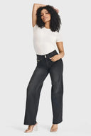 N.O.W® Denim Limited Edition - High Waisted - Wide Leg - Black + Black Stitching