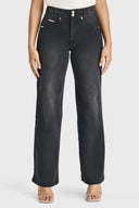 N.O.W® Denim Limited Edition - High Waisted - Wide Leg - Black + Black Stitching