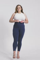 WRUP Curvy Fashion - Zip High Waisted - Petite Length - Navy Blue