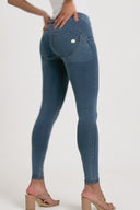 WRUP Denim - Mid Rise - Full Length - Light Blue + Yellow Stitching