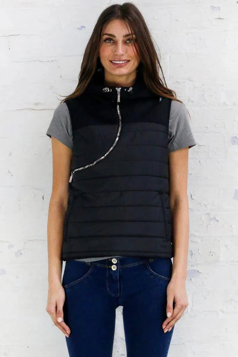 Puffer Vest - Curve Zip - Black 3