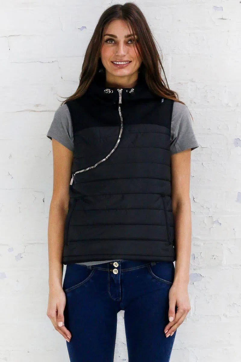 Puffer Vest - Curve Zip - Black 2