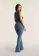 Scoop Neck Bodysuit - Light Blue Denim