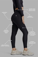 Seamless Active Leggings - High Waisted - Petite Length - Black
