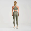 Seamless Active Leggings - High Waisted - Petite Length - Military Green