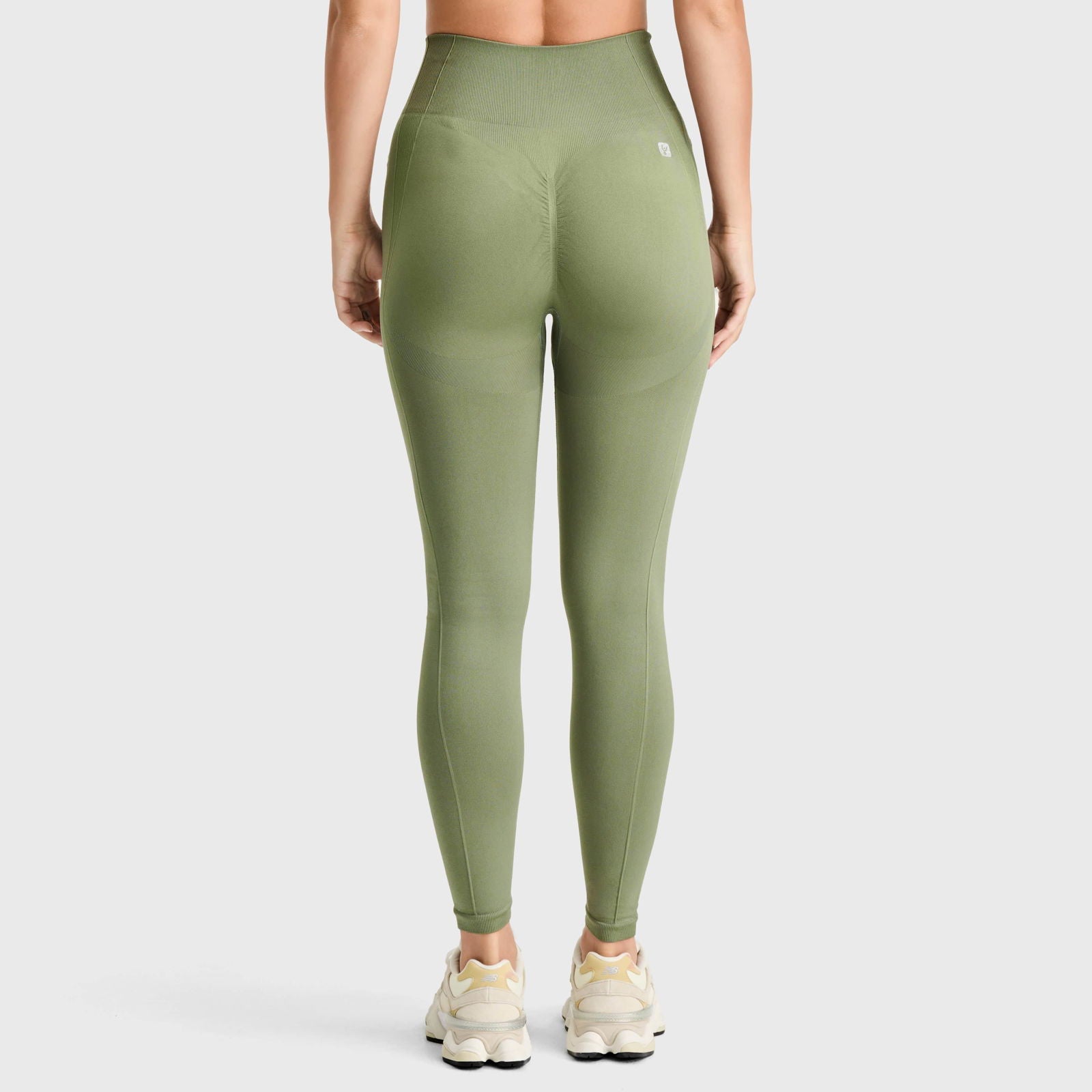 Seamless Active Leggings - High Waisted - Petite Length - Military Green 3