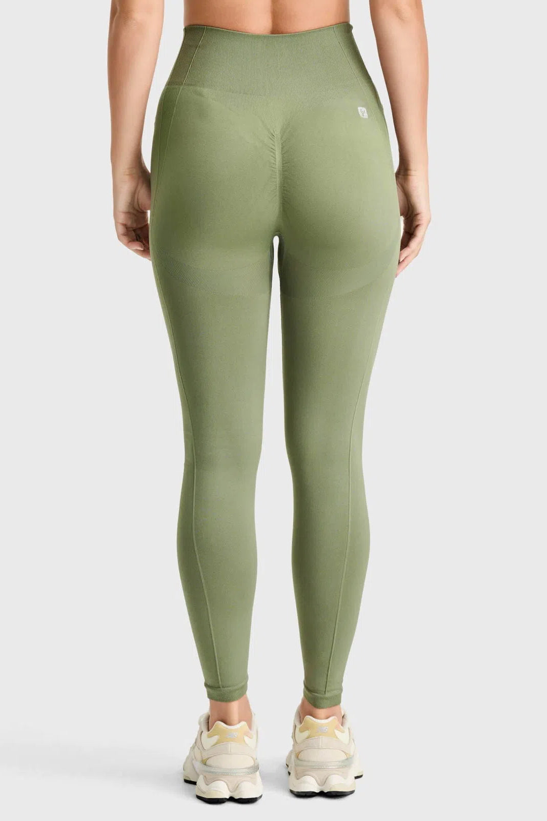 Seamless Active Leggings - High Waisted - Petite Length - Military Green 3