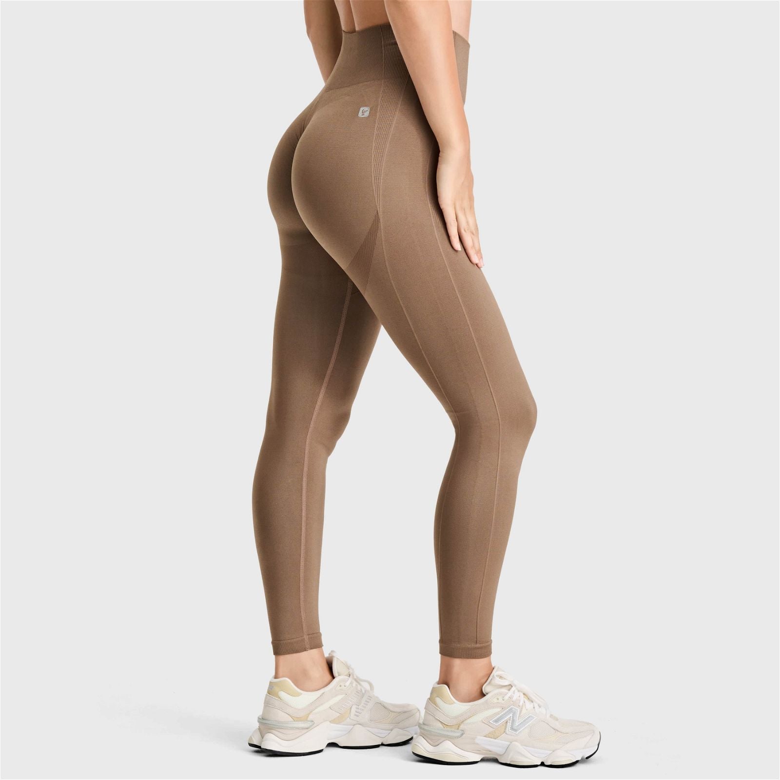 Seamless Active Leggings - High Waisted - Petite Length - Mocha 1