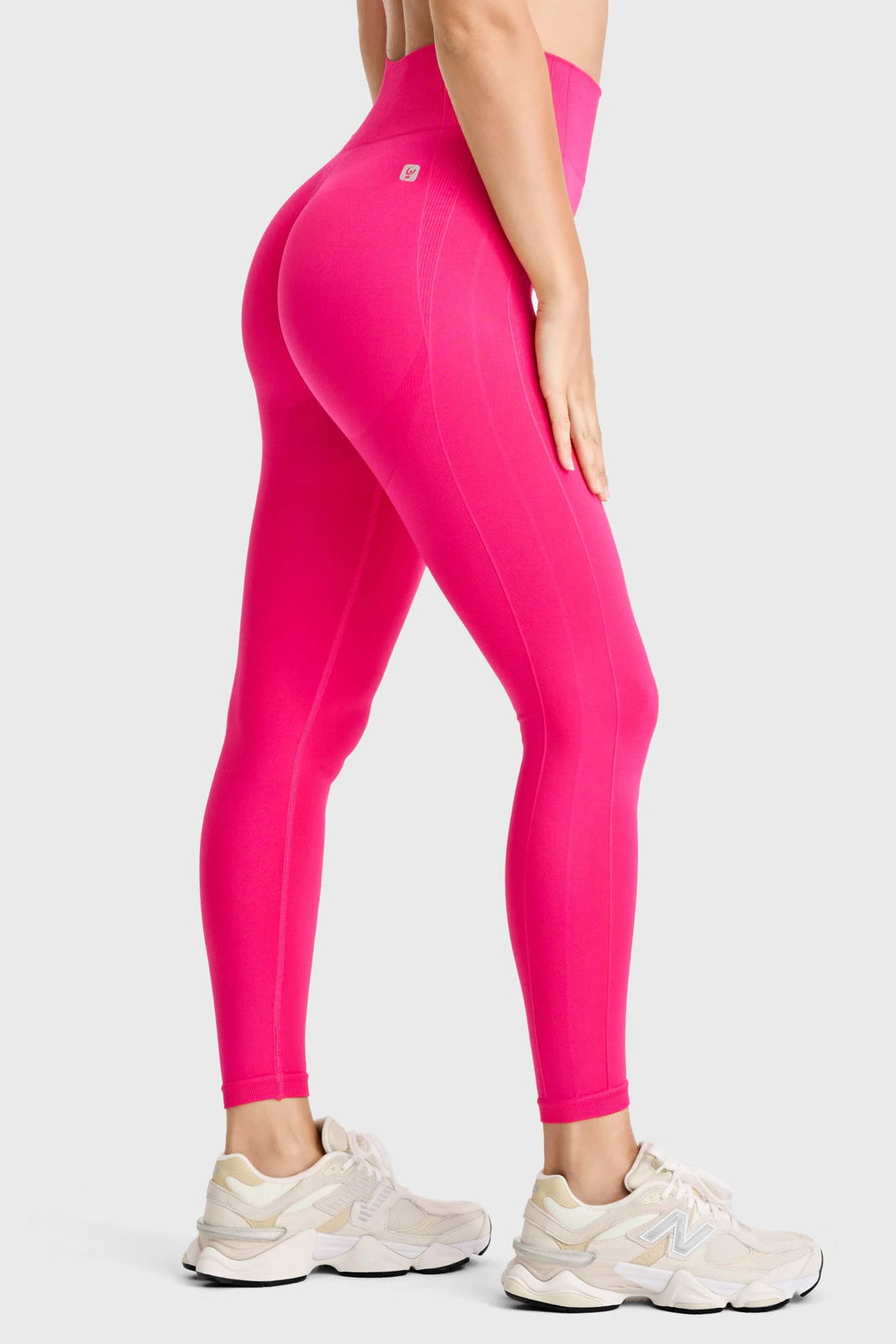 Seamless Active Leggings - High Waisted - Petite Length - Pink 1