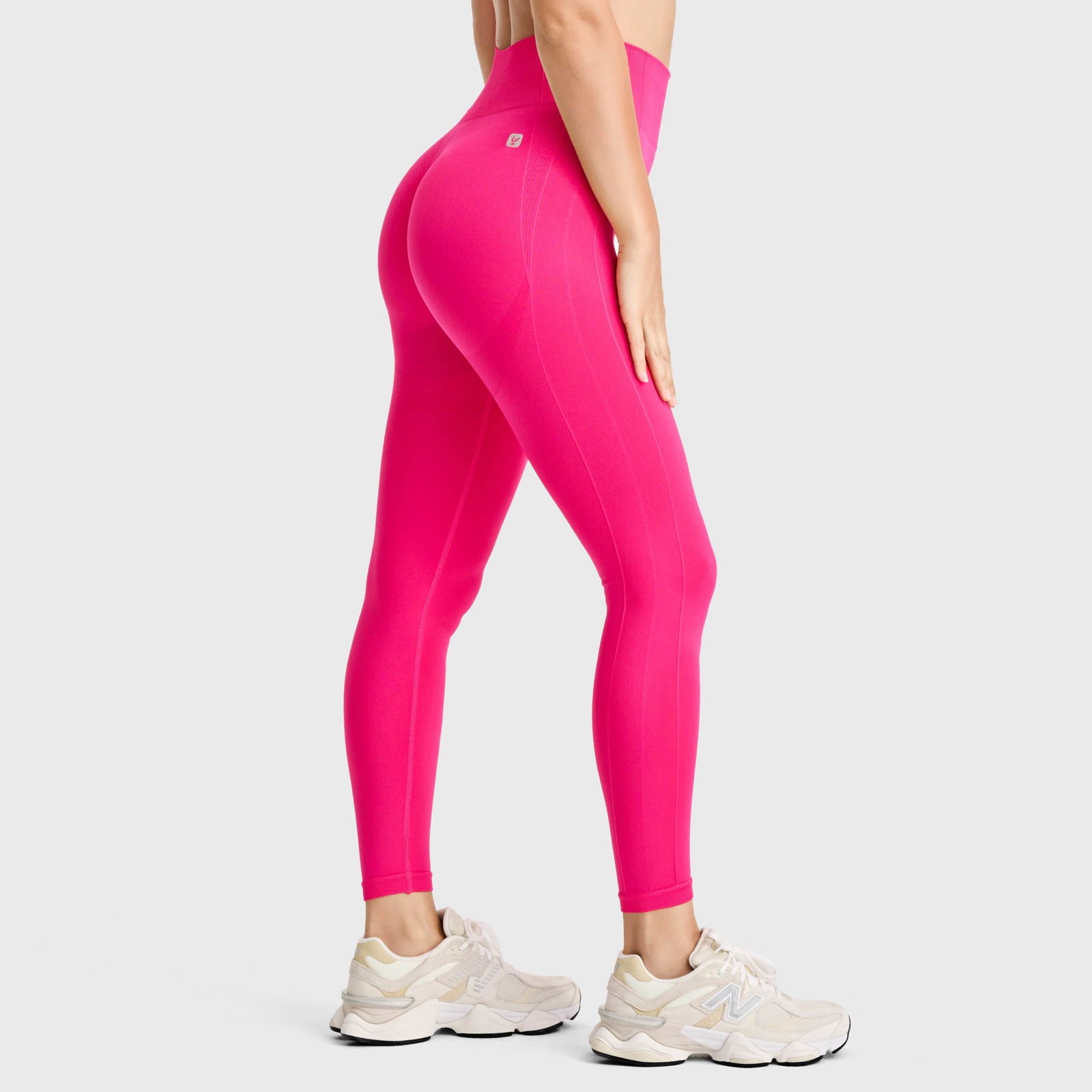 Seamless Active Leggings - High Waisted - Petite Length - Pink 1