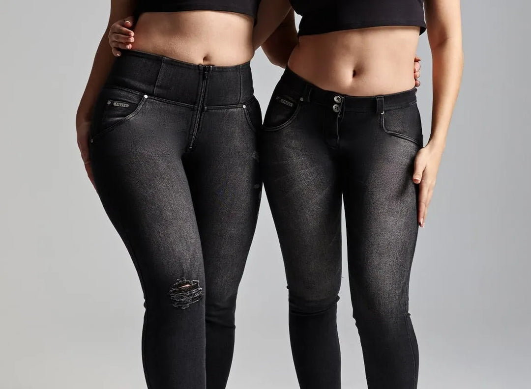 Available in a flattering tapered high waisted & on-the-hip mid rise styles