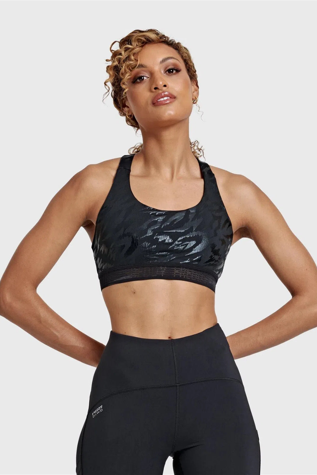 Sports Bra Tonal Zebra Print - Black 1