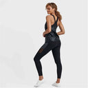 Sports Tank Top Tonal Zebra Print - Black
