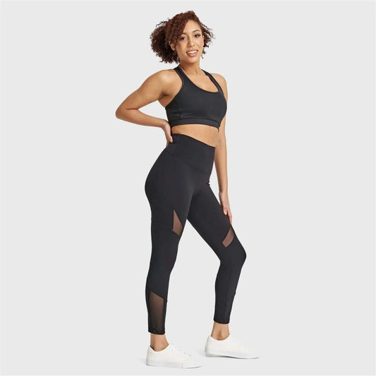 Superfit Diwo Pro With Mesh Detailing - High Waisted - Ankle Length - Black