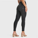WRUP Biker Denim - Super High Waisted - Petite Length - Black + Black Stitching