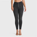WRUP Biker Denim - Super High Waisted - Petite Length - Black + Black Stitching