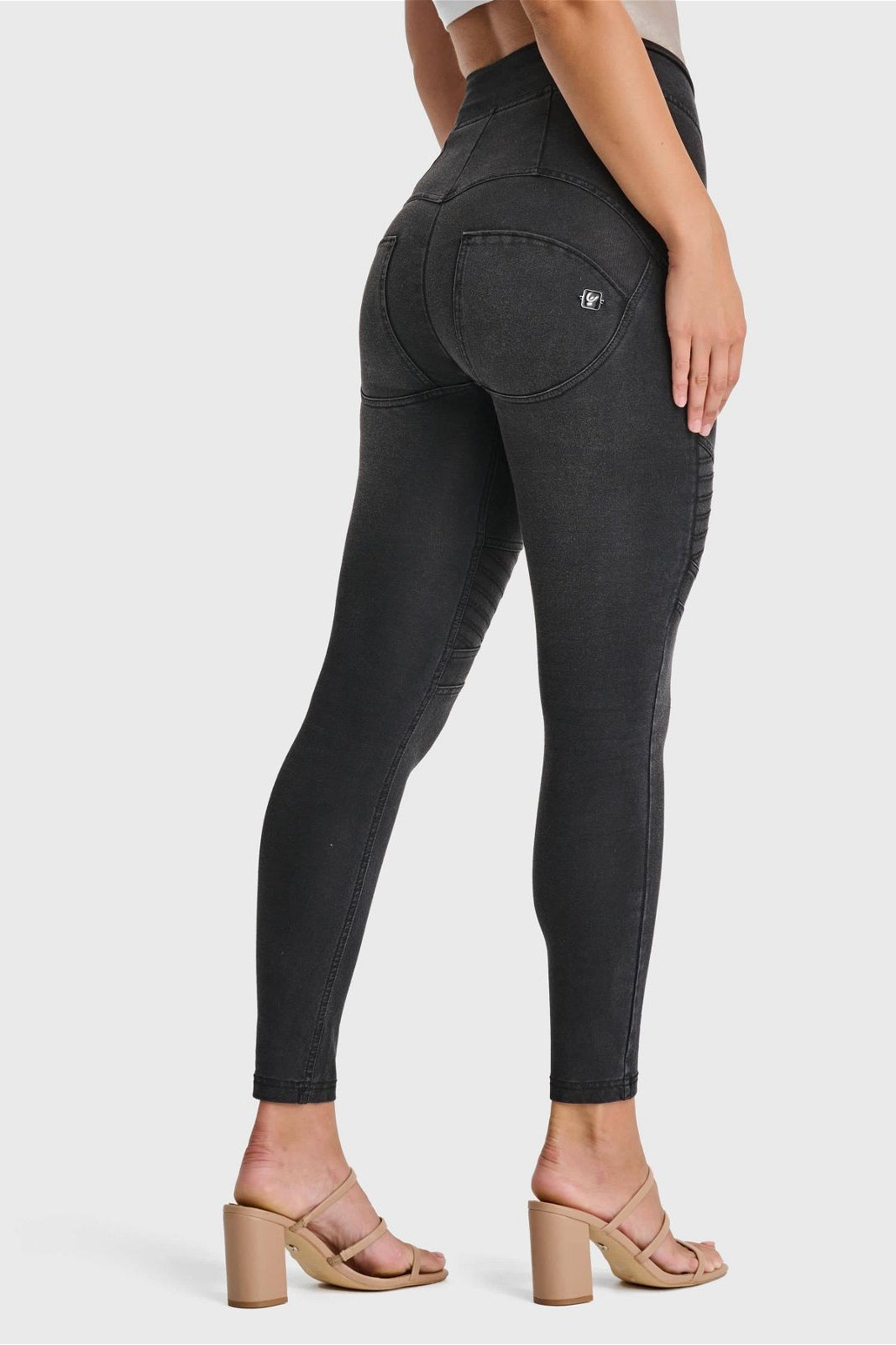 WR.UP® Biker Denim - Super High Waisted - Petite Length - Black + Black Stitching 2