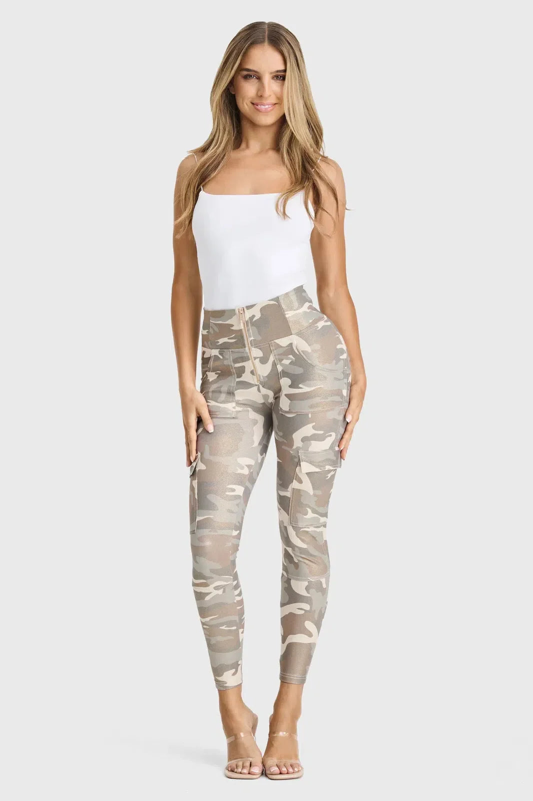 WR.UP® Cargo Fashion - High Waisted - Petite Length - Glitter Gold Camo 2