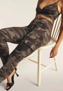 WRUP Cargo Fashion - High Waisted - Petite Length - Gray Camo