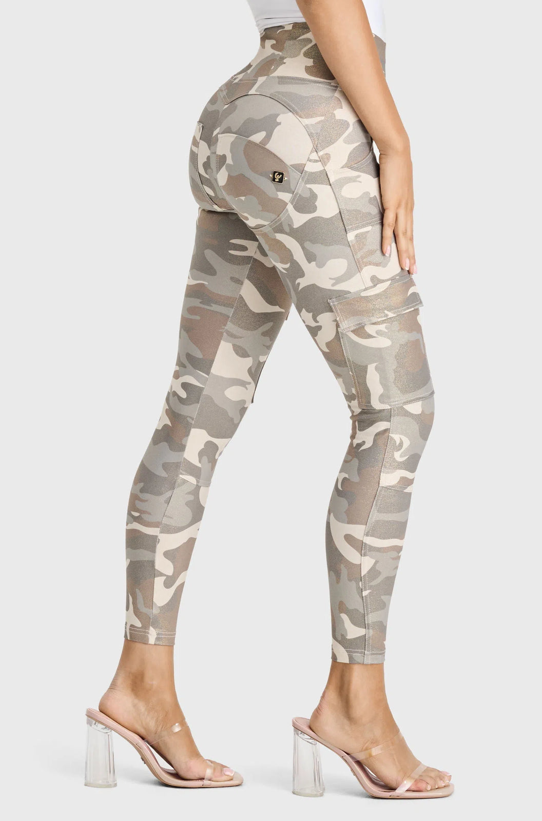 WR.UP® Cargo Fashion - High Waisted - Petite Length - Glitter Gold Camo