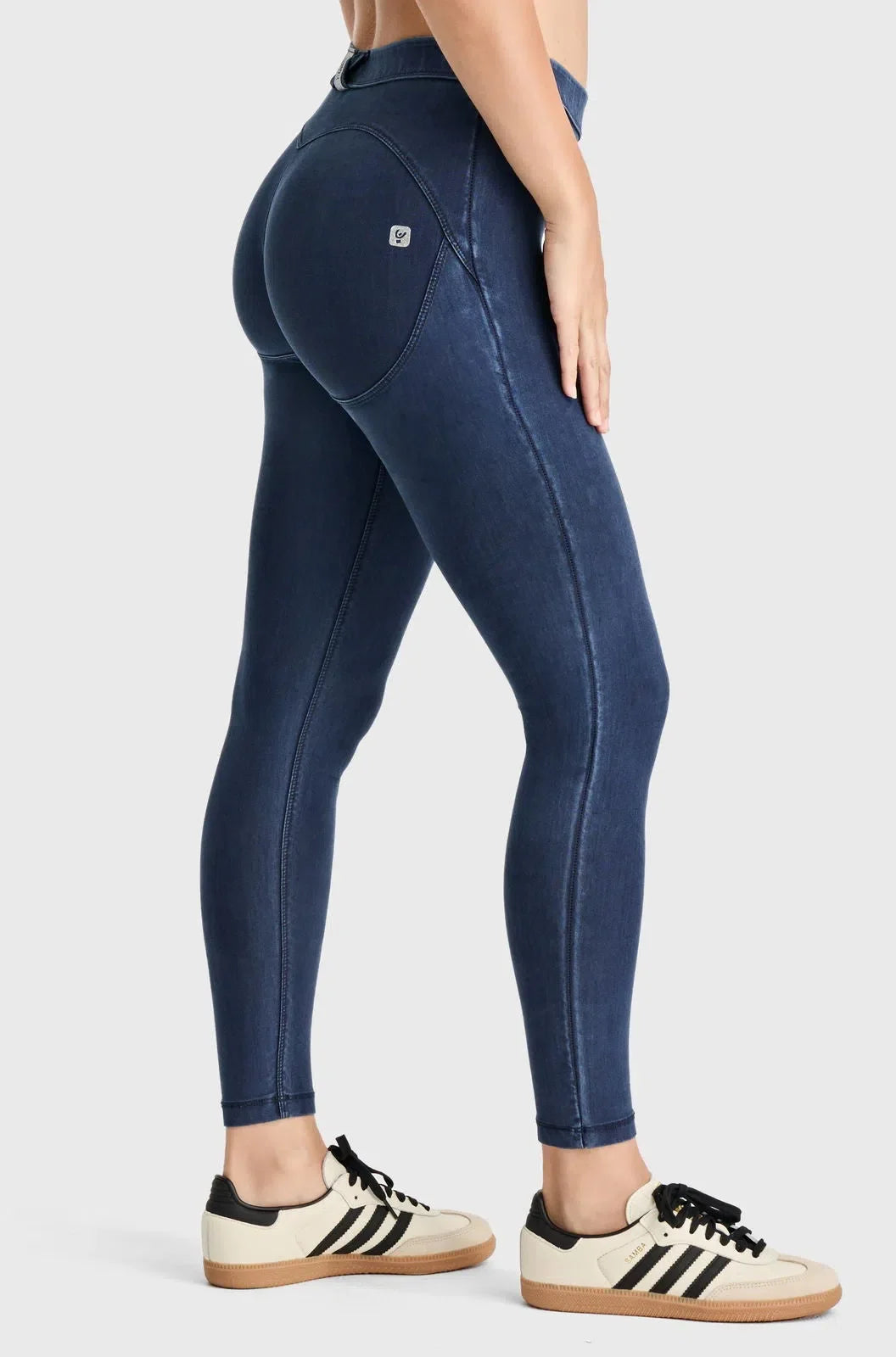 WRUP Core Denim - Mid Rise - Petite Length - Dark Blue + Blue Stitching