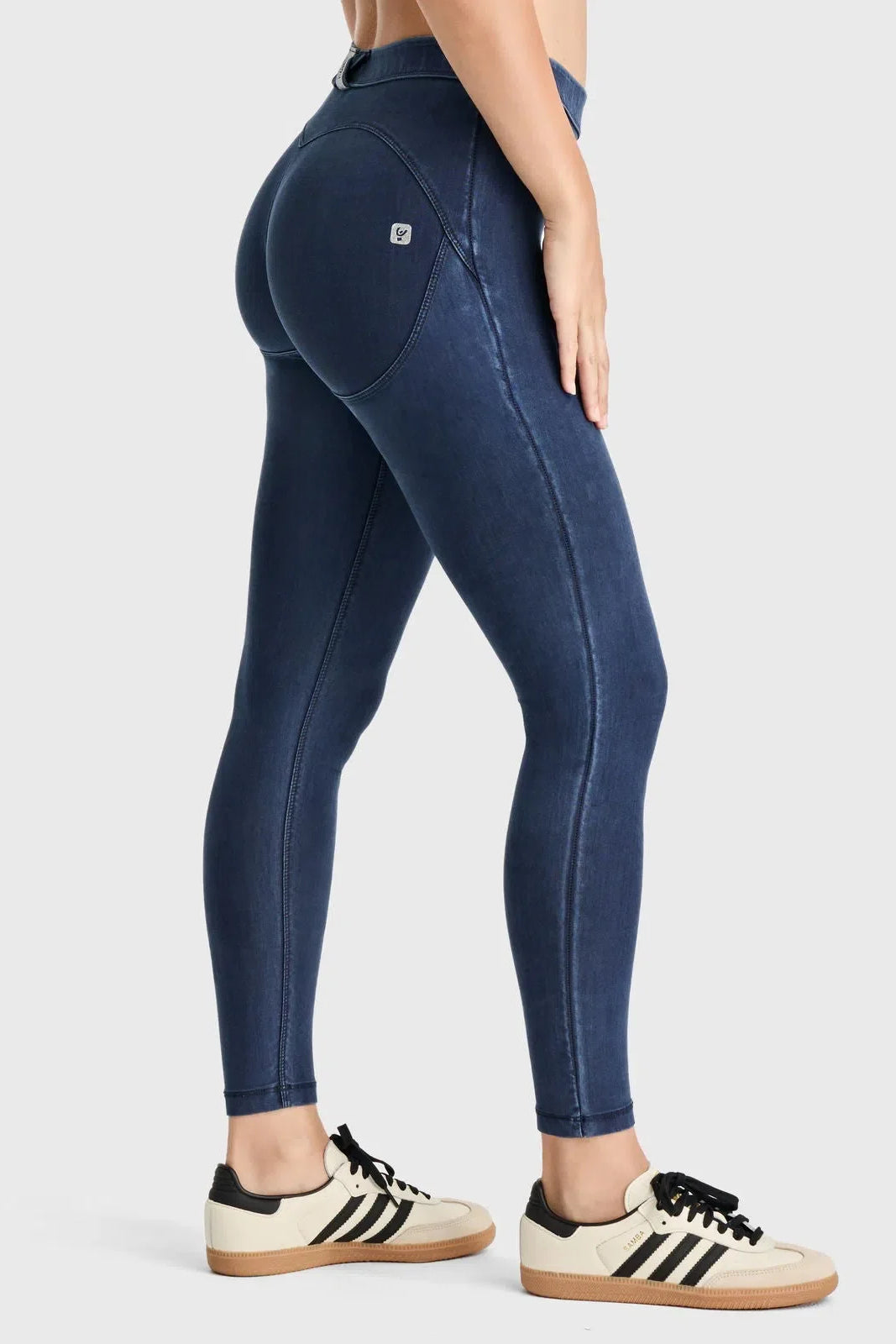 WRUP Core Denim - Mid Rise - Petite Length - Dark Blue + Blue Stitching 1