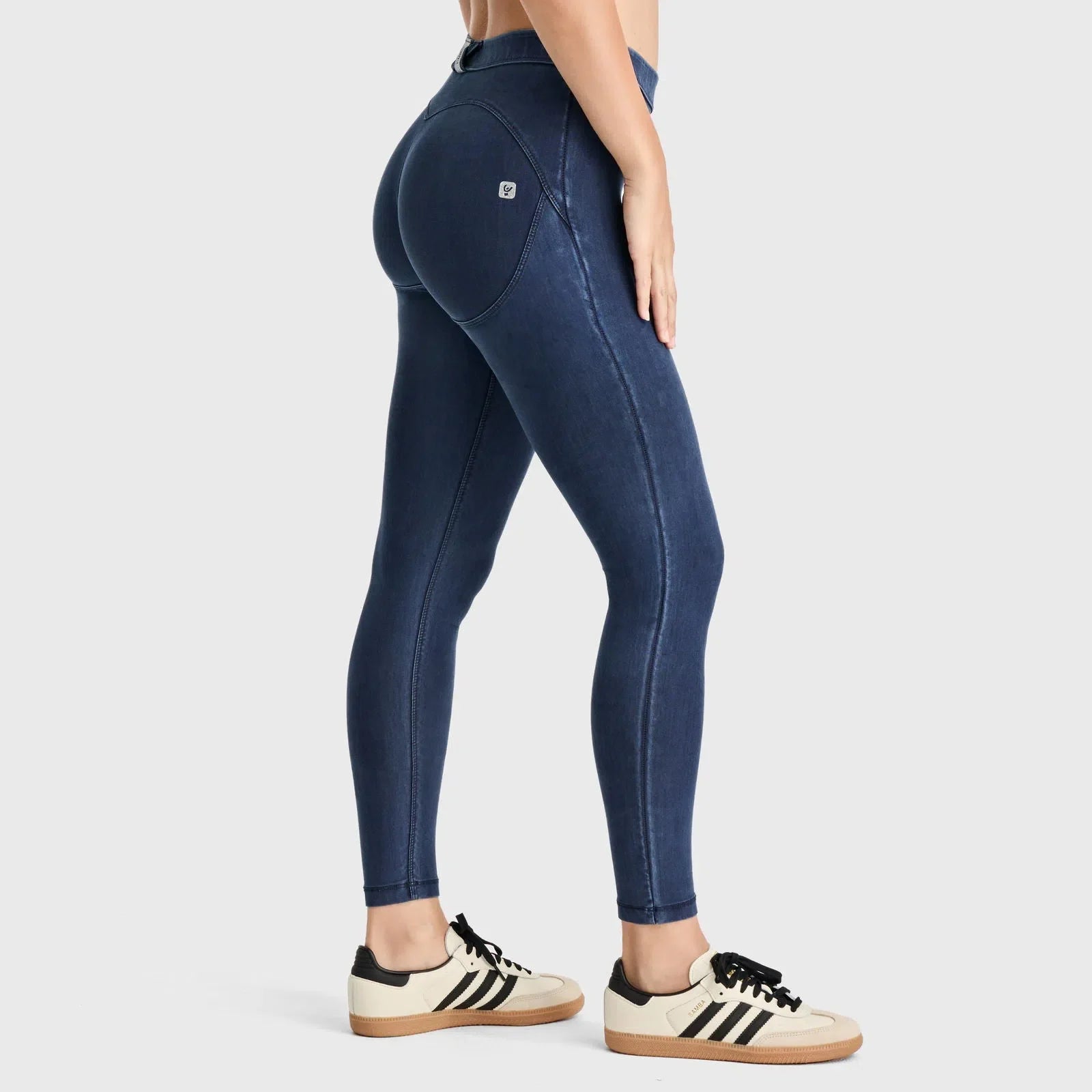 WRUP Core Denim - Mid Rise - Petite Length - Dark Blue + Blue Stitching 1