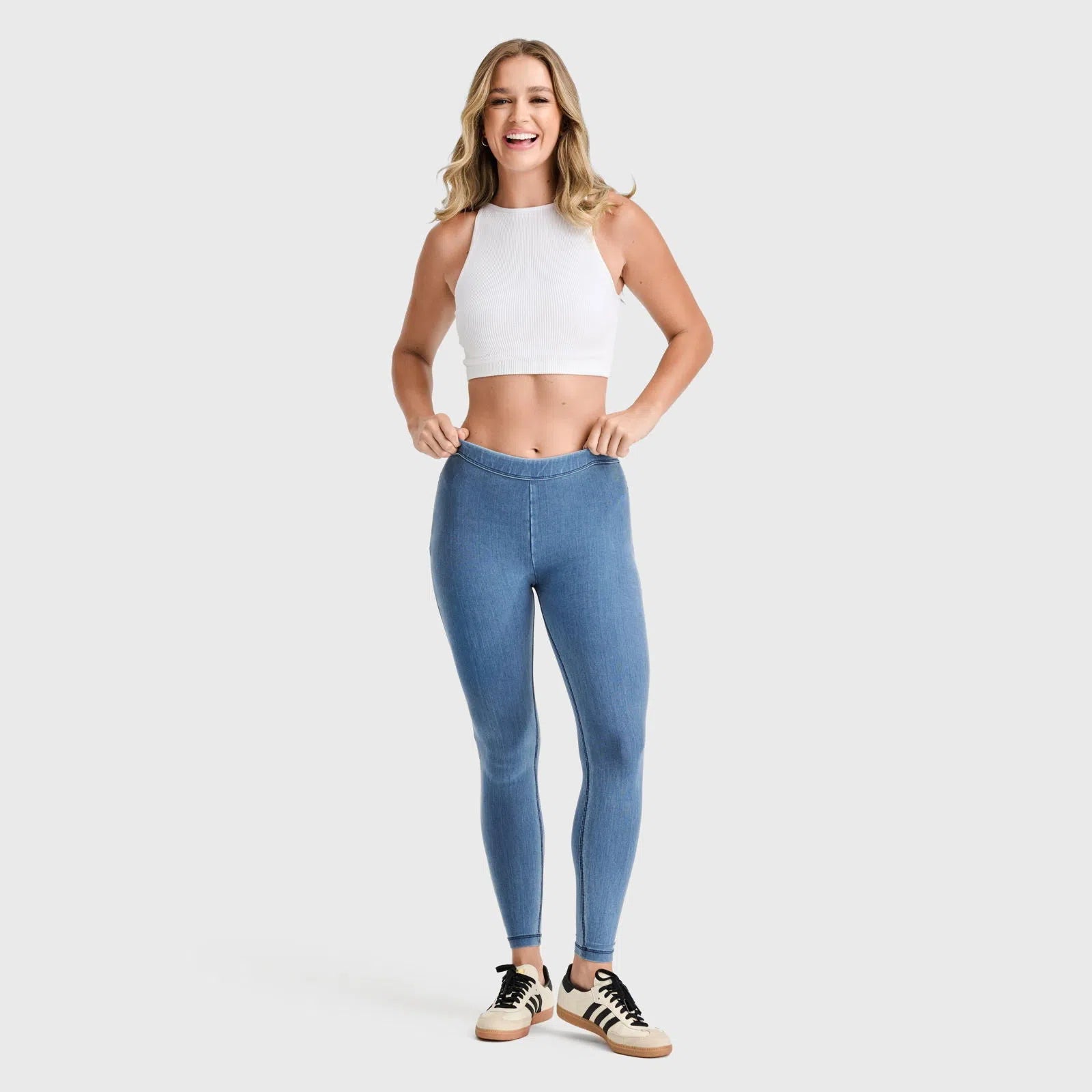 WR.UP® Core Denim - Mid Rise - Petite Length - Light Blue + Blue Stitching 1