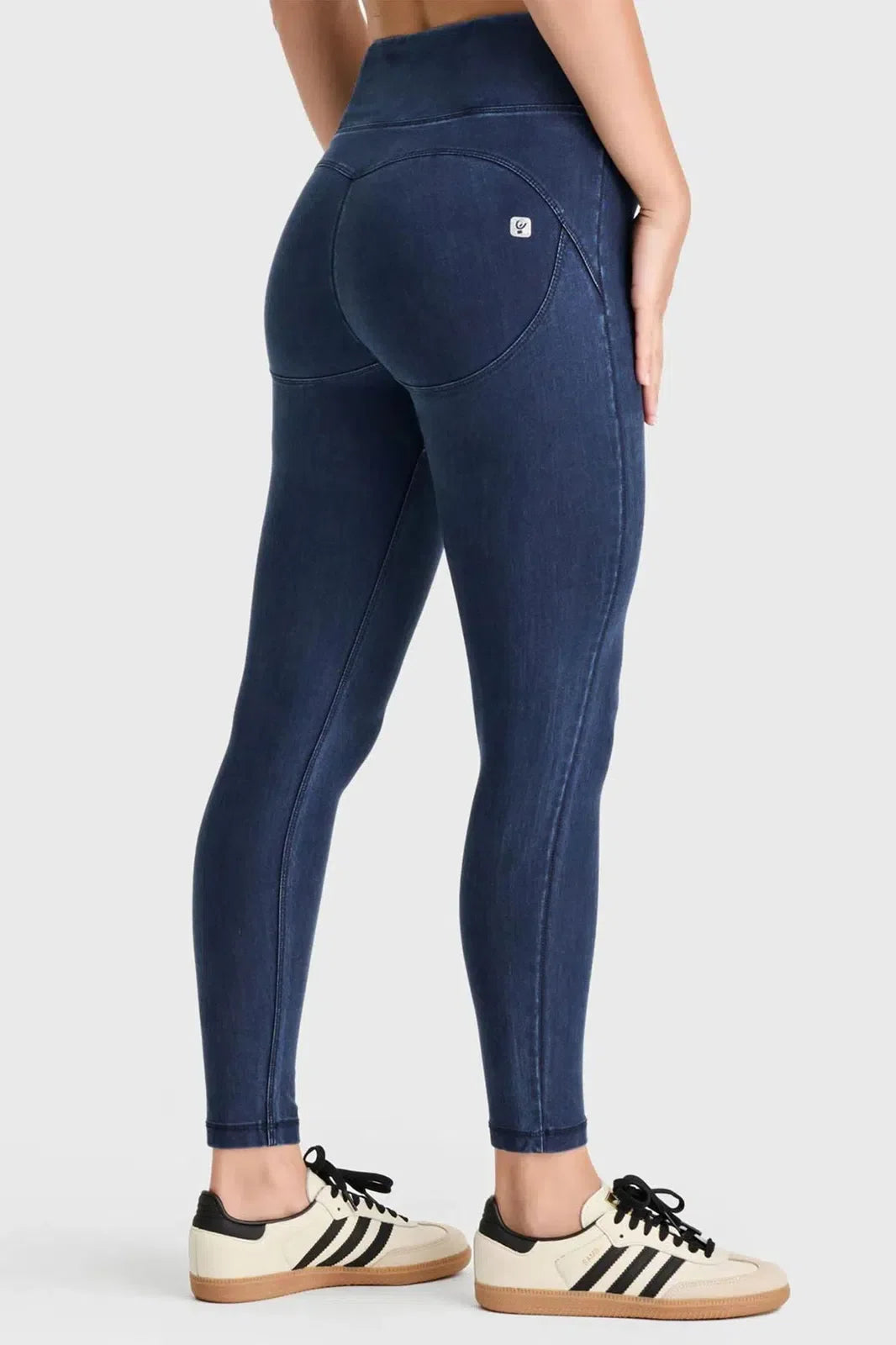 WRUP Core Denim - Super High Waisted - Petite Length - Dark Blue + Blue Stitching 2