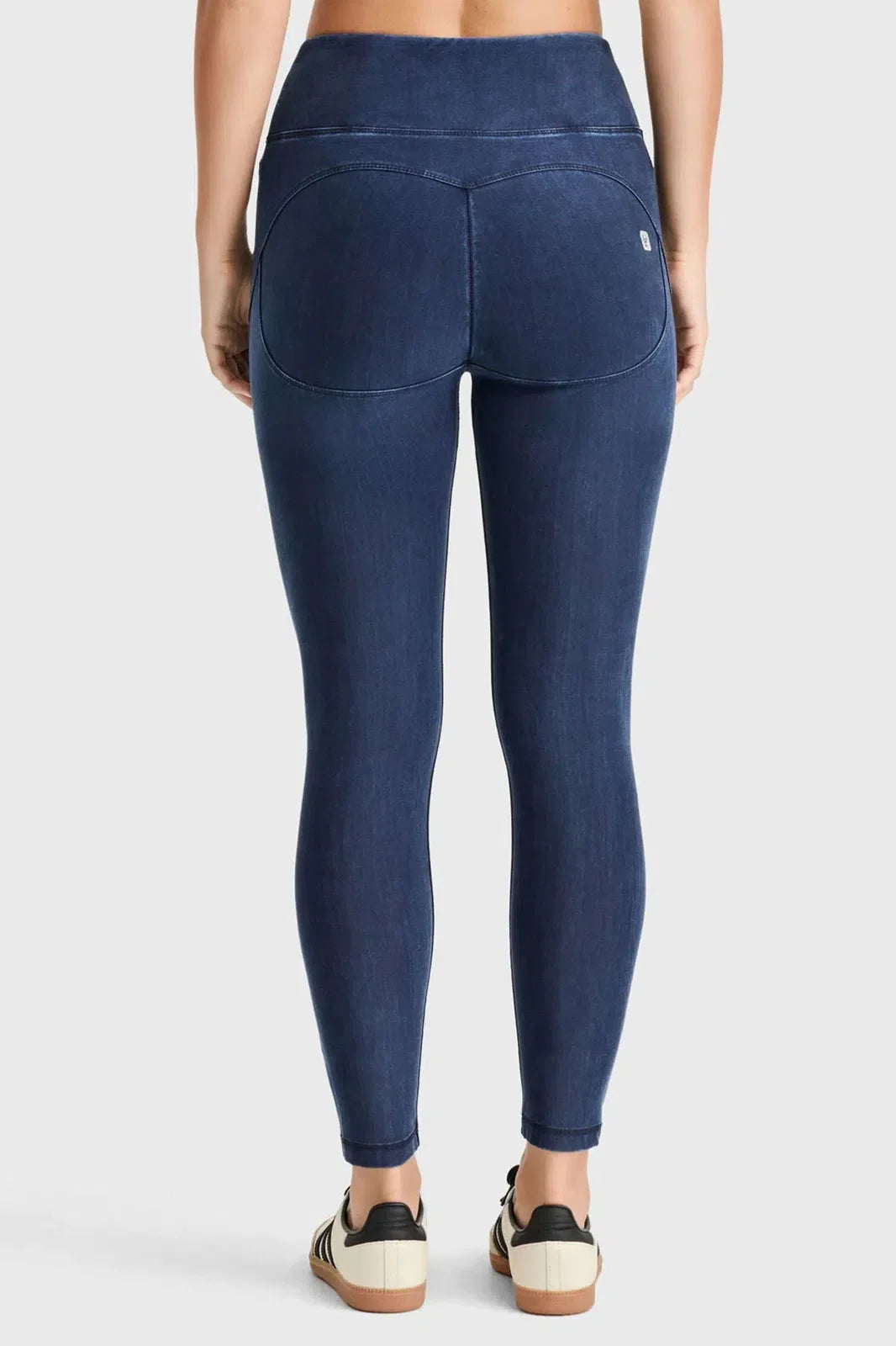WRUP Core Denim - Super High Waisted - Petite Length - Dark Blue + Blue Stitching 3