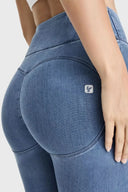 WRUP Core Denim - Super High Waisted - Petite Length - Light Blue + Blue Stitching