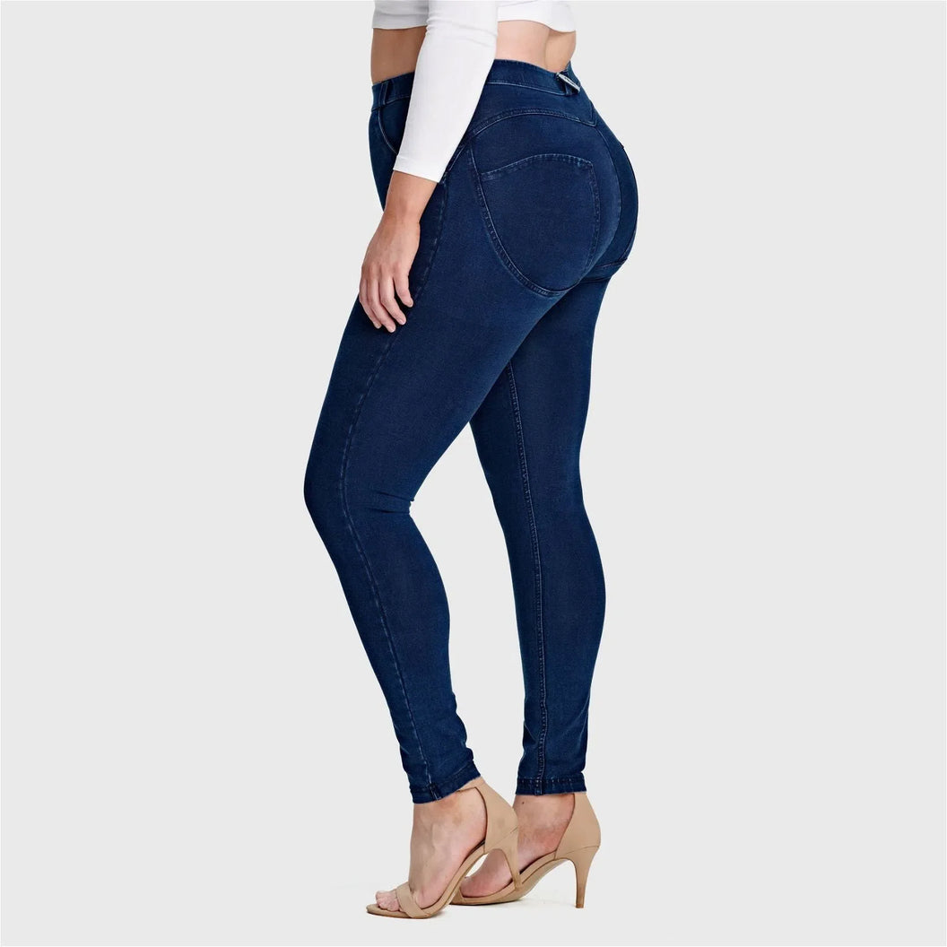 Dark Blue + Blue Stitching High Waisted Full Length WRUP