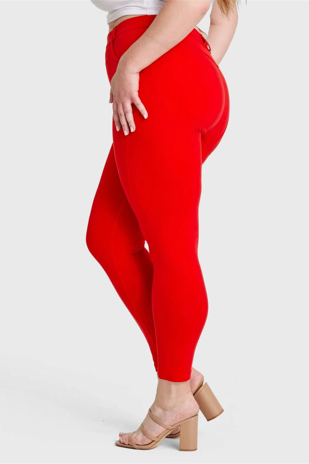 WR.UP® Curvy Fashion - Cintura alta - Largo completo - Rojo  3