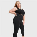 WRUP Curvy Fashion - Zip High Waisted - Petite Length - Black