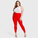 WRUP Curvy Fashion - Zip High Waisted - Petite Length - Red