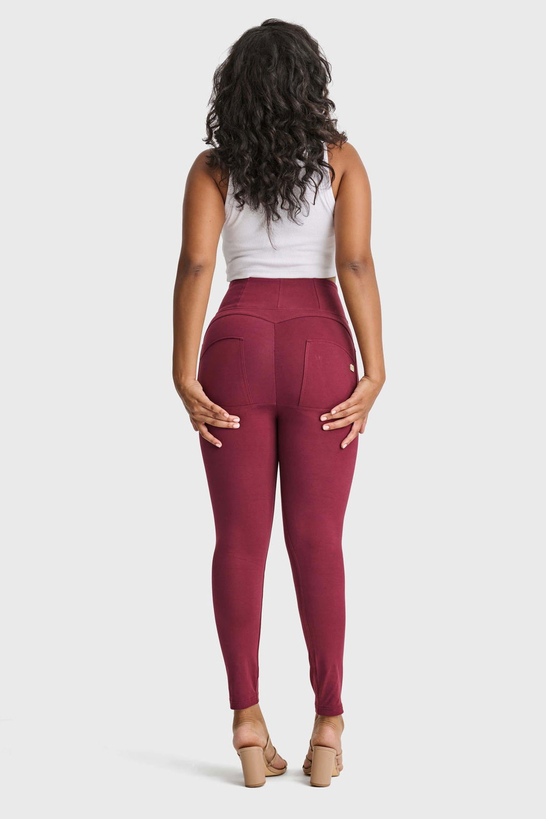 WR.UP® Curvy Fashion - Zip High Waisted - Full Length - Burgundy 2