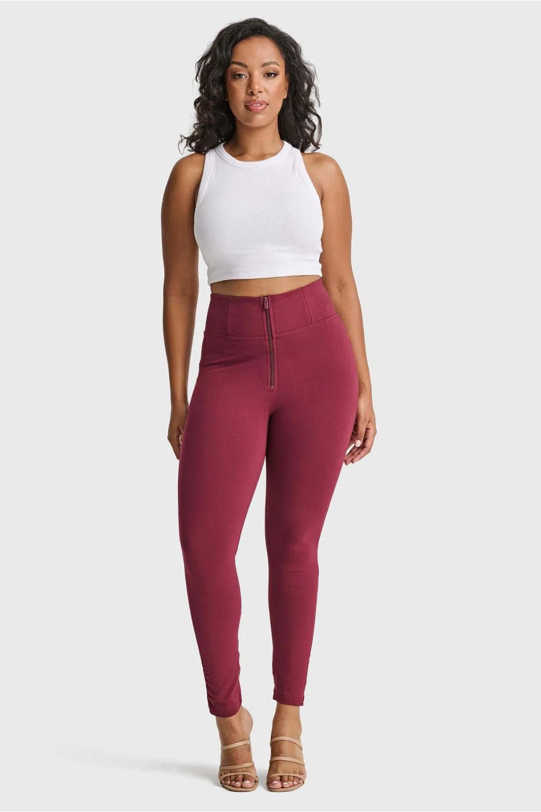 WR.UP® Curvy Fashion - Zip High Waisted - Full Length - Burgundy 3