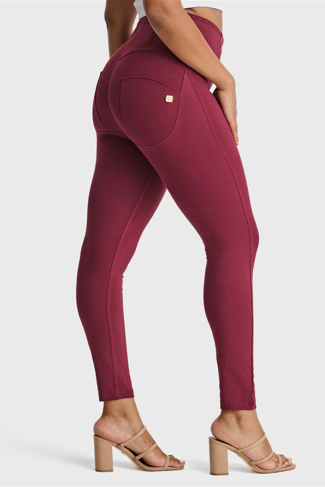 WR.UP® Curvy Fashion - Zip High Waisted - Full Length - Burgundy 1